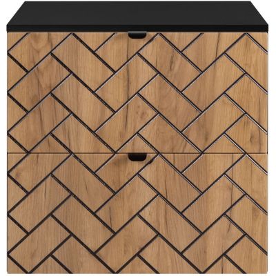 Zestaw Rodan Trend szafka 60 cm podumywalkowa z blatem czarny/dąb (5906154450874, 5906154451888)