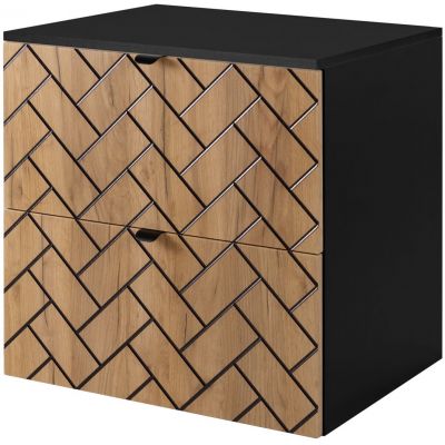 Zestaw Rodan Trend szafka 60 cm podumywalkowa z blatem czarny/dąb (5906154450874, 5906154451888)