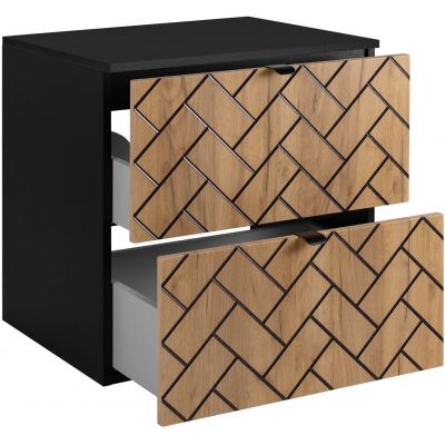 Zestaw Rodan Trend szafka 60 cm podumywalkowa z blatem czarny/dąb (5906154450874, 5906154451888)