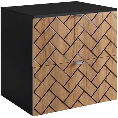 Zestaw Rodan Trend szafka 60 cm podumywalkowa z blatem czarny/dąb (5906154450874, 5906154451888)