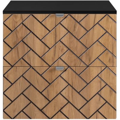 Zestaw Rodan Trend szafka 60 cm podumywalkowa z blatem czarny/dąb (5906154450874, 5906154451888)