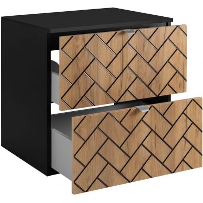 Zestaw Rodan Trend szafka 60 cm podumywalkowa z blatem czarny/dąb (5906154450874, 5906154451888)