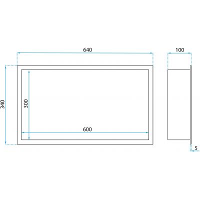 Rea półka wnękowa 60 cm stal szczotkowana REA-05602
