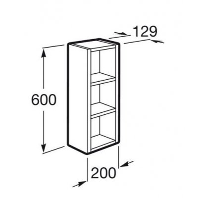 Roca Debba regał 60 cm szafka Luna z półkami wenge A856842154
