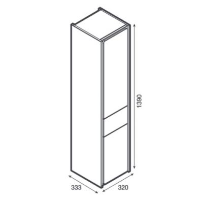 Roca Ronda szafka boczna 140 cm kolumna prawa cement/biały mat A857345453