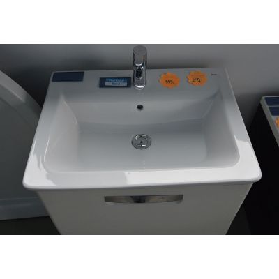 Zestaw Roca Gap umywalka z szafką biała i baterią stojącą L-20 chrom (A855710576, A5A3009C00)