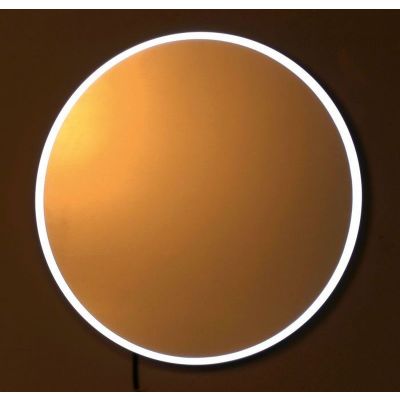 Sapho Float lustro 60 cm okrągłe z oświetleniem LED biały połysk barwa światła neutralna 22559