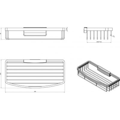 Sapho Smart półka ścienna koszyk chrom 72260