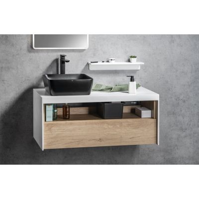 Sapho Abelina półka łazienkowa 80 cm sztuczny kamień biały mat AE800-0101