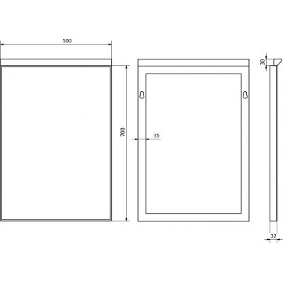 Sapho Bora lustro 50x70 cm prostokątne z oświetleniem LED AL757