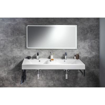 Sapho Gemini lustro 130x60 cm prostokątne z oświetleniem LED GM130