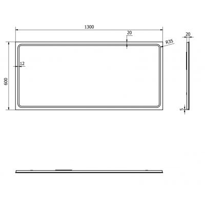 Sapho Gemini lustro 130x60 cm prostokątne z oświetleniem LED GM130