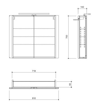 Sapho Greta szafka 80 cm lustrzana z oświetleniem LED biały mat GT080-0031