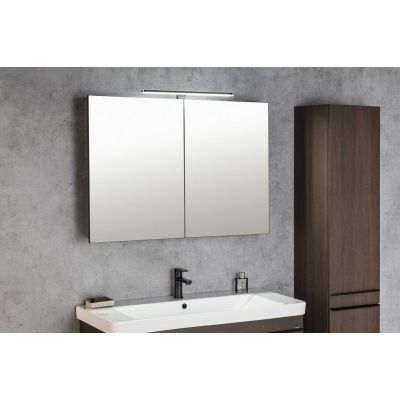 Sapho Greta szafka 100 cm lustrzana z oświetleniem LED czarny mat GT105-0035