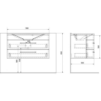 Sapho Julie szafka 90 cm podumywalkowa wisząca biały połysk JU090-3030