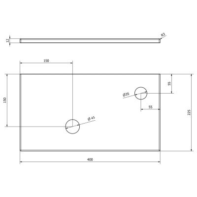 Sapho Minor blat 40 cm naszafkowy prawy biały MR405