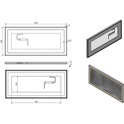 Sapho Luminar lustro 120x55 cm z oświetleniem LED rama chrom NL560