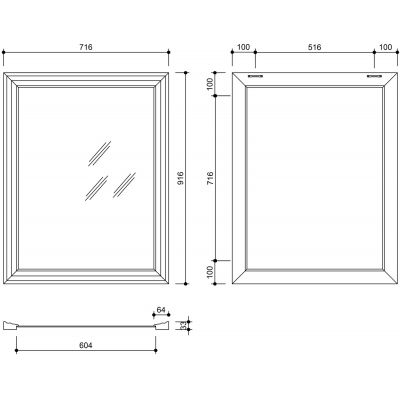 Sapho Degas lustro 71,6x91,6 cm rama czarny/antyczne złoto NL730