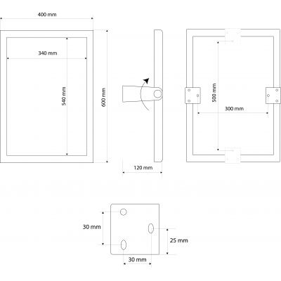 Sapho Tipper Handicap lustro 40x60 cm prostokątne rama czarna XH007B