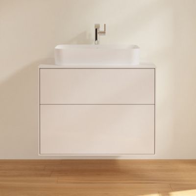 Villeroy & Boch Finion szafka 80 cm podumywalkowa wisząca Glass White Matt/Glossy White Lacquer G22100GF