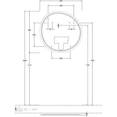 Villeroy & Boch Antao lustro 90x88,5 cm z oświetleniem A4769000