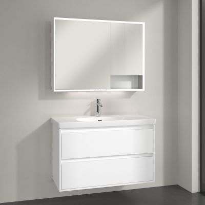 Villeroy & Boch My View+ szafka 100x16,8x75 cm z lustrem Brilliant White A48110VE