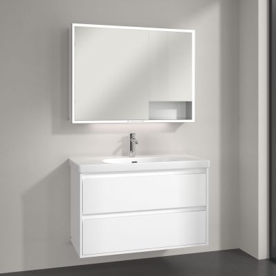 Villeroy & Boch My View+ szafka 100x16,8x75 cm z lustrem Pure White A48110VF