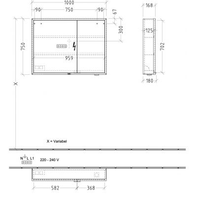 Villeroy & Boch My View+ szafka 100x16,8x75 cm z lustrem Nordic Oak A48110VJ