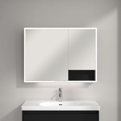 Villeroy & Boch My View+ szafka 75x16,8x100 cm z lustrem Volcano Black A48110VL