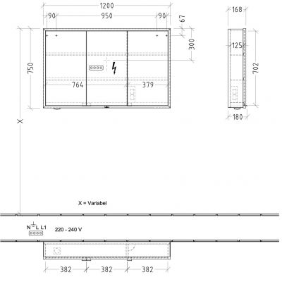 Villeroy & Boch My View+ szafka 120x16,8x75 cm z lustrem Wine Red A48112AH