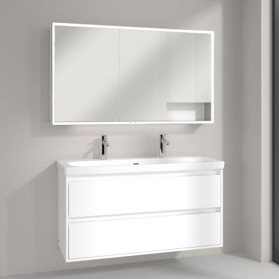 Villeroy & Boch My View+ szafka 130x16,8x75 cm z lustrem Pure White A48113VF