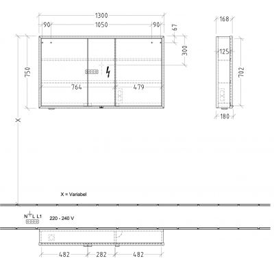 Villeroy & Boch My View+ szafka 130x16,8x75 cm z lustrem Pure White A48113VF