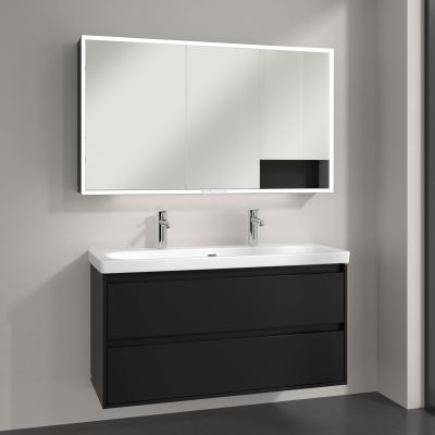 Villeroy & Boch My View+ szafka 130x16,8x75 cm z lustrem Volcano Black A48113VL