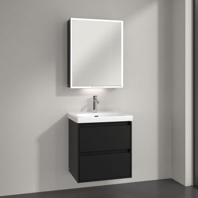 Villeroy & Boch My View+ szafka 60x16,8x75 cm z lustrem Volcano Black A4816LVL