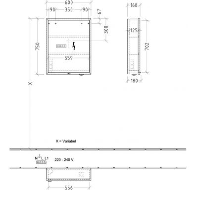 Villeroy & Boch My View+ szafka 60x16,8x75 cm z lustrem Soft Green A4816RAF