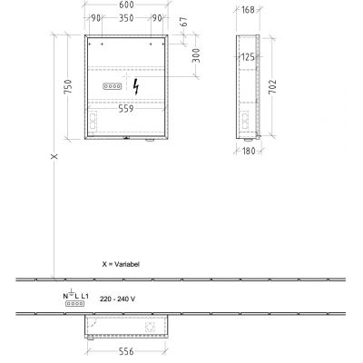 Villeroy & Boch My View+ szafka 60x16,8x75 cm z lustrem Wine Red A4816RAH