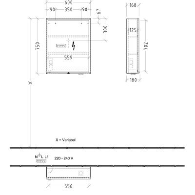 Villeroy & Boch My View+ szafka 60x16,8x75 cm z lustrem Oak Kansas A4816RRH