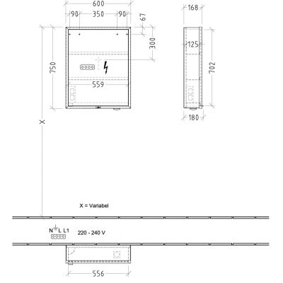 Villeroy & Boch My View+ szafka 60x16,8x75 cm z lustrem Nordic Oak A4816RVJ