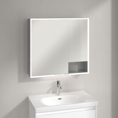 Villeroy & Boch My View+ szafka 80x16,8x75 cm z lustrem aluminium A4818000