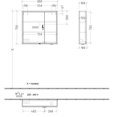 Villeroy & Boch My View+ szafka 80x16,8x75 cm z lustrem Wine Red A48180AH
