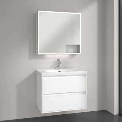 Villeroy & Boch My View+ szafka 80x16,8x75 cm z lustrem Brilliant White A48180VE