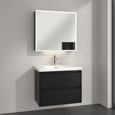 Villeroy & Boch My View+ szafka 80x16,8x75 cm z lustrem Volcano Black A48180VL