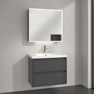 Villeroy & Boch My View+ szafka 80x16,8x75 cm z lustrem Graphite A48180VR