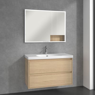 Villeroy & Boch My View+ szafka 100x16,8x75 cm z lustrem nordic oak A48210VJ