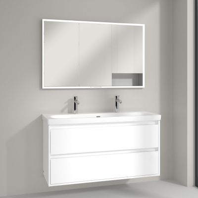 Villeroy & Boch My View+ szafka 120x16,8x75 cm z lustrem Brilliant White A48212VE