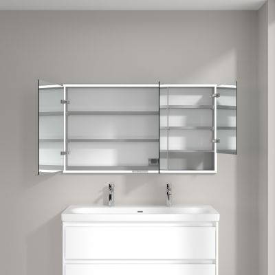 Villeroy & Boch My View+ szafka 130x16,8x75 cm z lustrem do zabudowy aluminium A4821300