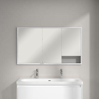 Villeroy & Boch My View+ szafka 130x16,8x75 cm z lustrem do zabudowy aluminium A4821300
