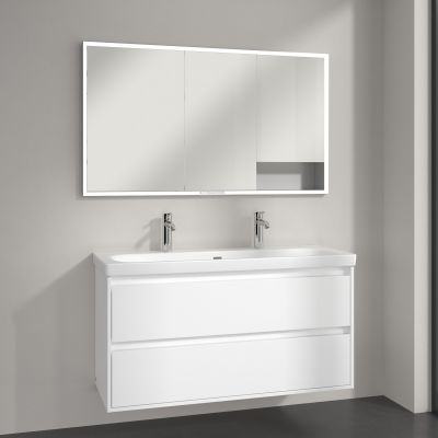 Villeroy & Boch My View+ szafka 130x16,8x75 cm z lustrem do zabudowy aluminium A4821300
