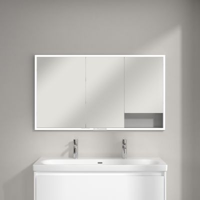 Villeroy & Boch My View+ szafka 130x16,8x75 cm z lustrem do zabudowy aluminium A4821300