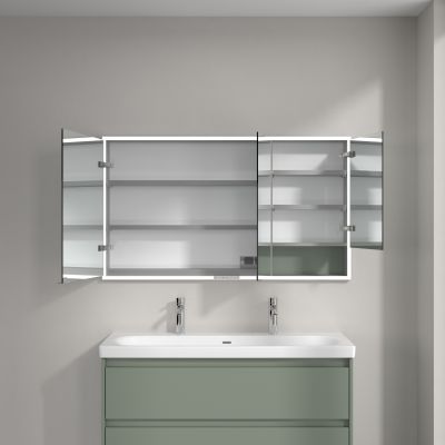 Villeroy & Boch My View+ szafka 130x16,8x75 cm z lustrem do zabudowy Soft Green A48213AF